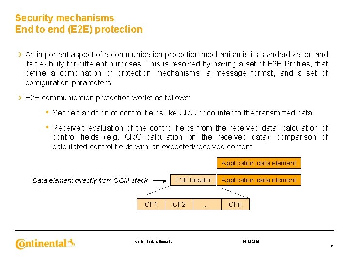 Security mechanisms End to end (E 2 E) protection › An important aspect of