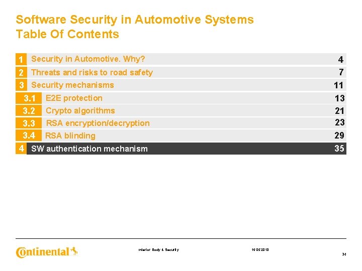 Software Security in Automotive Systems Table Of Contents 34 9 7 11 13 21