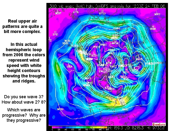 Real upper air patterns are quite a bit more complex. In this actual hemispheric Real upper air patterns are quite a bit more complex. In this actual hemispheric