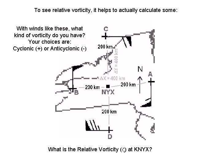 To see relative vorticity, it helps to actually calculate some: With winds like these, To see relative vorticity, it helps to actually calculate some: With winds like these,