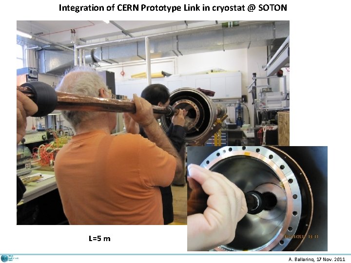 Integration of CERN Prototype Link in cryostat @ SOTON L=5 m A. Ballarino, 17