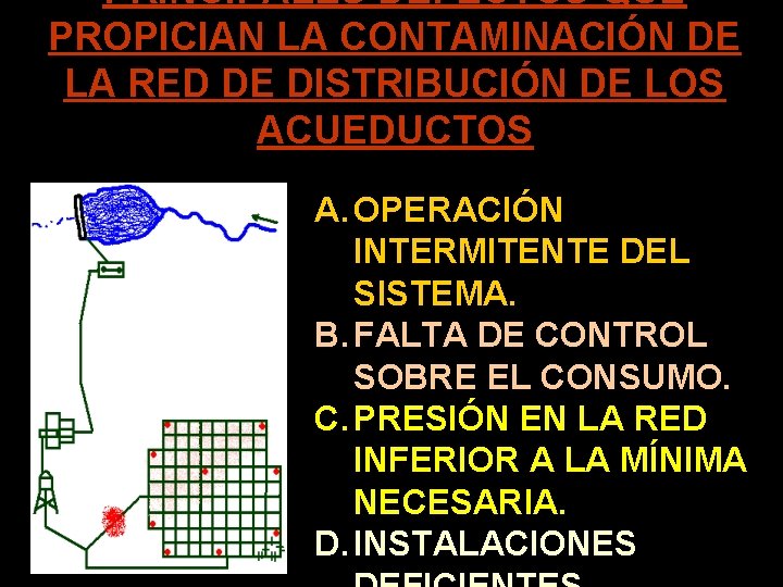 PRINCIPALES DEFECTOS QUE PROPICIAN LA CONTAMINACIÓN DE LA RED DE DISTRIBUCIÓN DE LOS ACUEDUCTOS