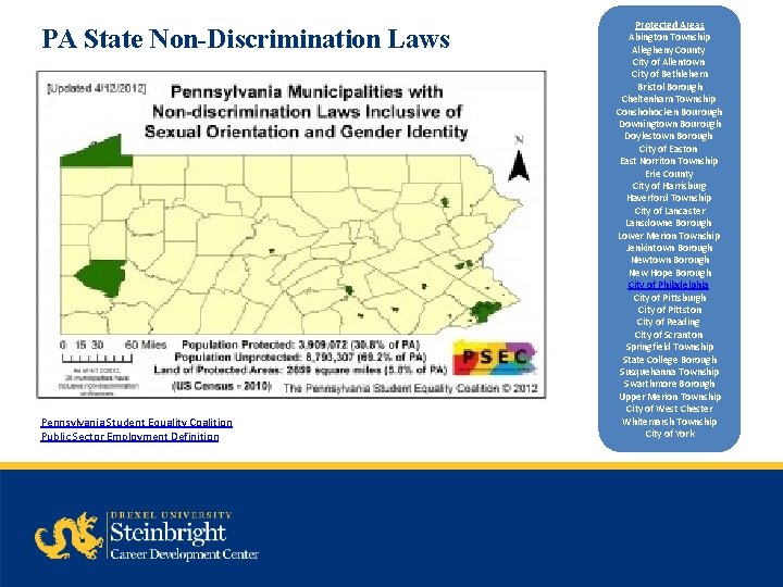 PA State Non-Discrimination Laws Pennsylvania Student Equality Coalition Public Sector Employment Definition Protected Areas