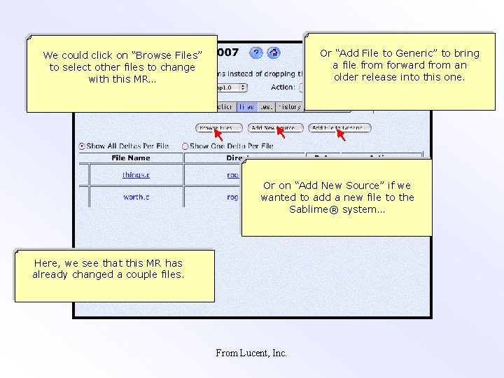 Or “Add File to Generic” to bring a file from forward from an older