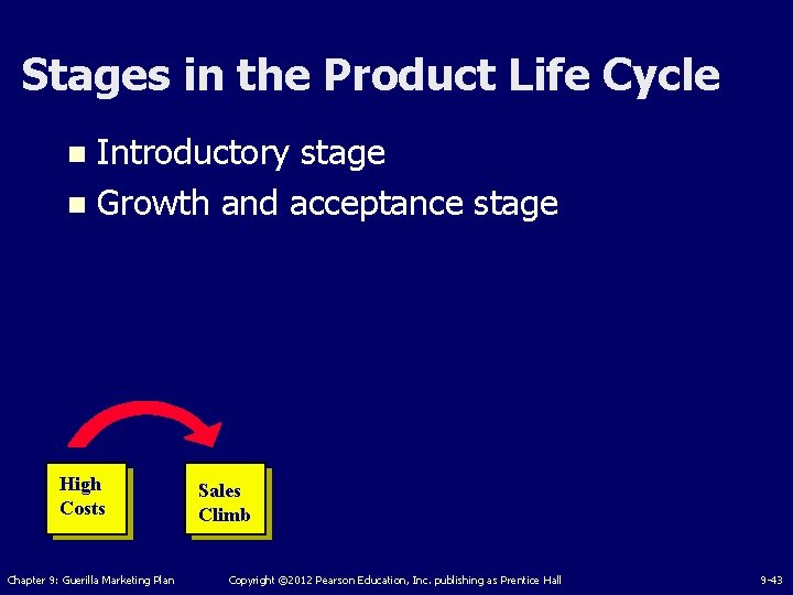 Stages in the Product Life Cycle Introductory stage n Growth and acceptance stage n