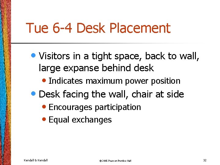 Tue 6 -4 Desk Placement • Visitors in a tight space, back to wall,