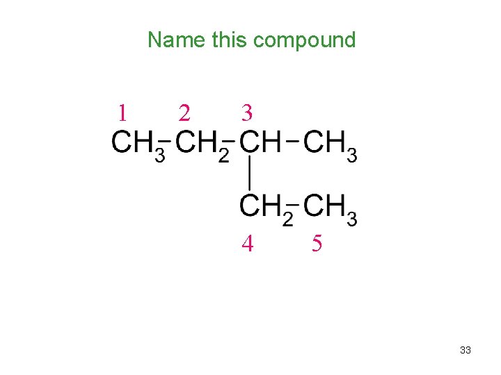 Name this compound 1 2 3 4 5 33 