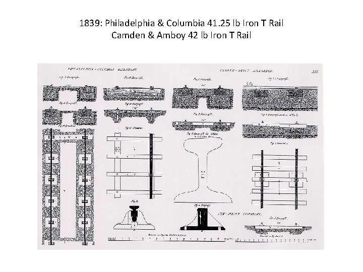 1839: Philadelphia & Columbia 41. 25 lb Iron T Rail Camden & Amboy 42