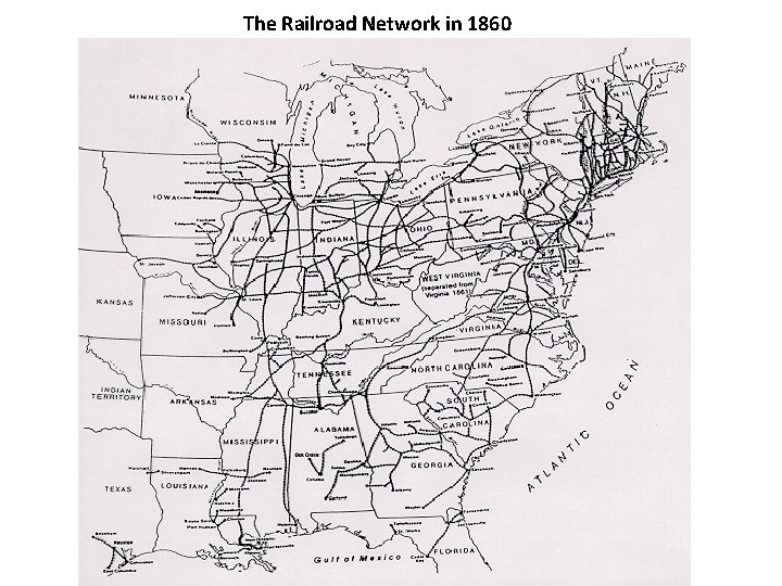 The Railroad Network in 1860 