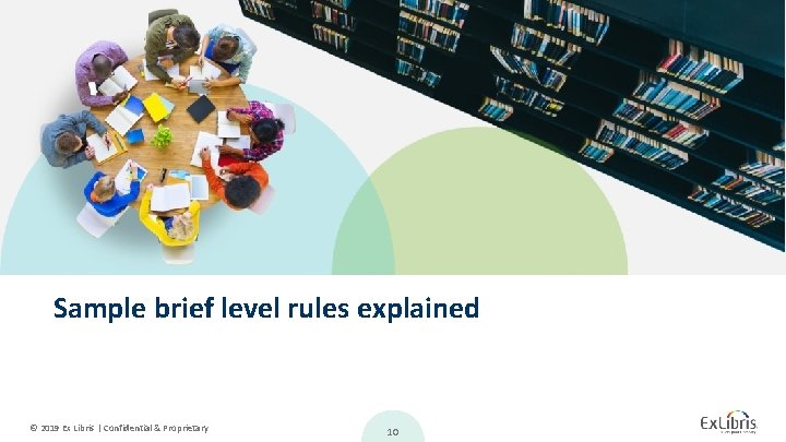 Sample brief level rules explained © 2019 Ex Libris | Confidential & Proprietary 10