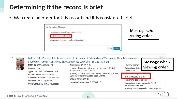 Determining if the record is brief • We create an order for this record