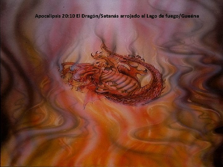 Apocalipsis 20: 10 El Dragón/Satanás arrojado al Lago de fuego/Gueéna 