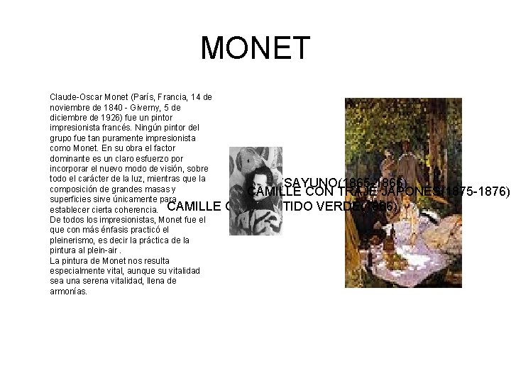 MONET Claude-Oscar Monet (París, Francia, 14 de noviembre de 1840 - Giverny, 5 de