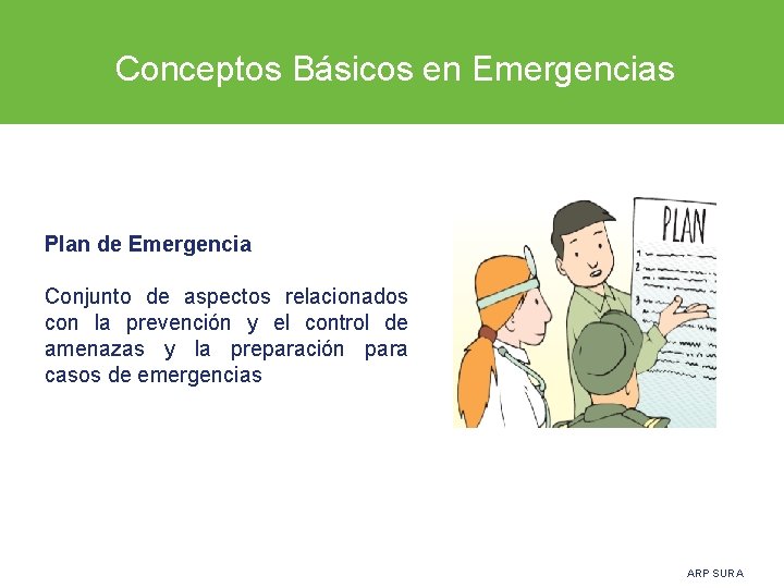  Conceptos Básicos en Emergencias Plan de Emergencia Conjunto de aspectos relacionados con la