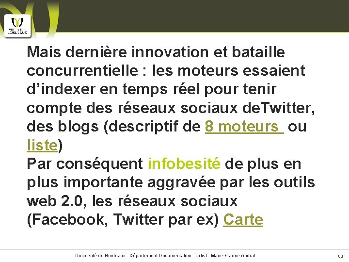 Mais dernière innovation et bataille concurrentielle : les moteurs essaient d’indexer en temps réel