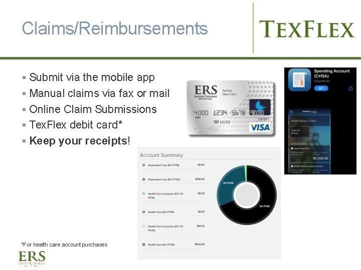 Claims/Reimbursements Submit via the mobile app Manual claims via fax or mail Online Claim