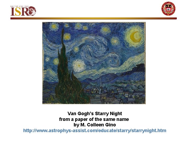 Van Gogh’s Starry Night from a paper of the same name by M. Colleen
