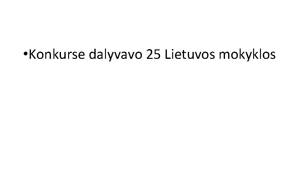  • Konkurse dalyvavo 25 Lietuvos mokyklos 