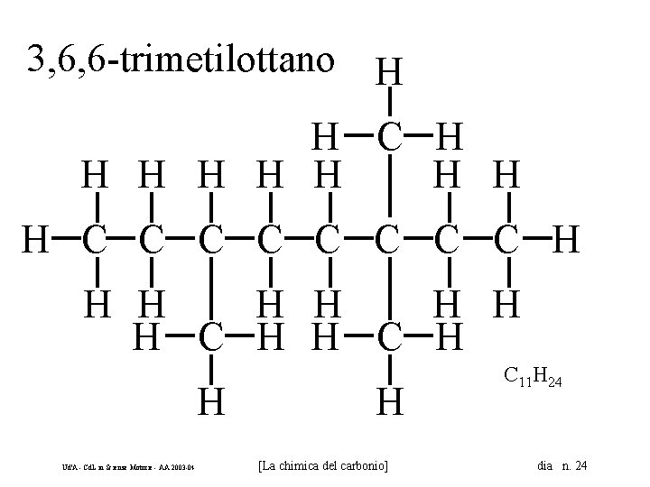 3, 6, 6 -trimetilottano H H C H H H H H C C