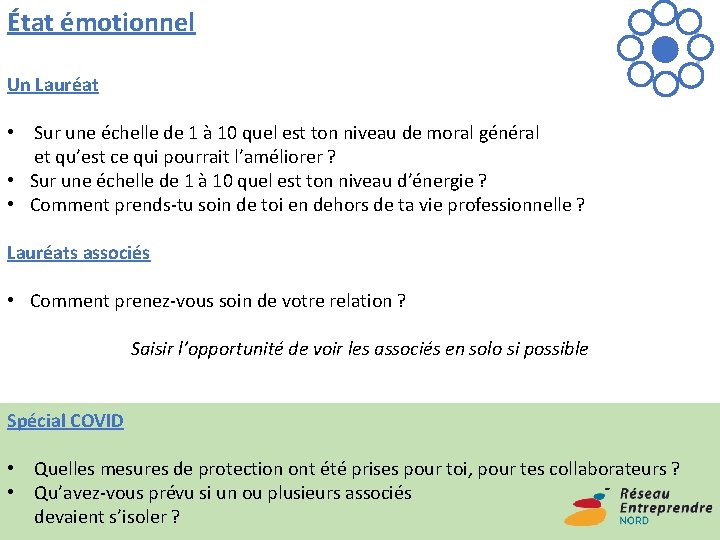 État émotionnel Un Lauréat • Sur une échelle de 1 à 10 quel est