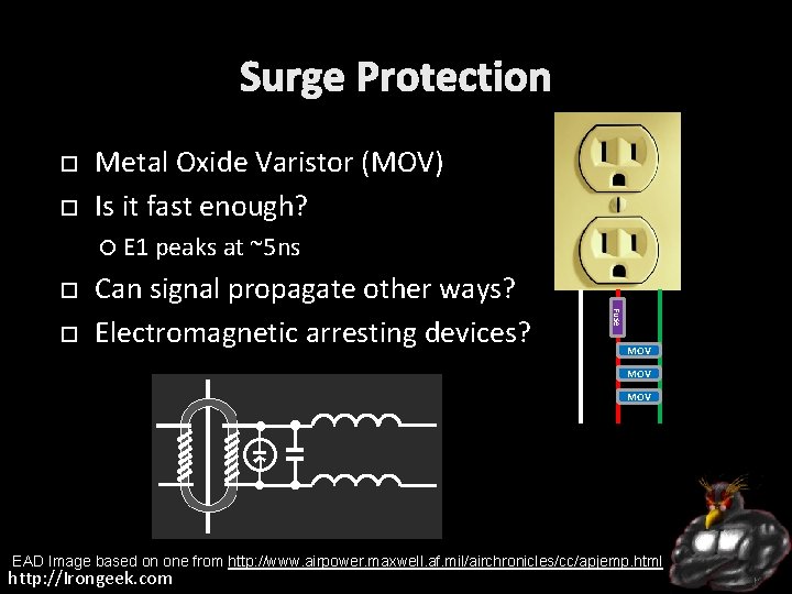 Surge Protection Metal Oxide Varistor (MOV) Is it fast enough? E 1 peaks at