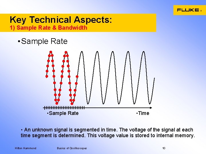 Key Technical Aspects: 1) Sample Rate & Bandwidth • Sample Rate • Time •