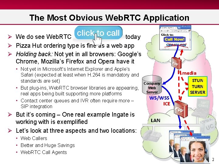 The Most Obvious Web. RTC Application Ø We do see Web. RTC today Ø