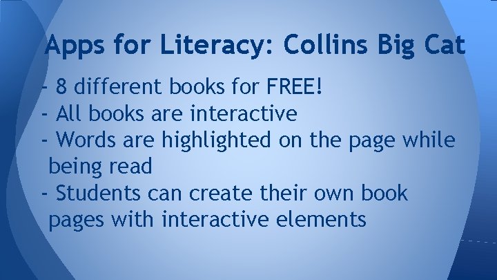 Apps for Literacy: Collins Big Cat - 8 different books for FREE! - All