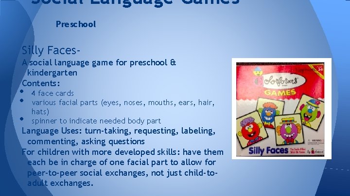 Social Language Games Preschool Silly Faces. A social language game for preschool & kindergarten