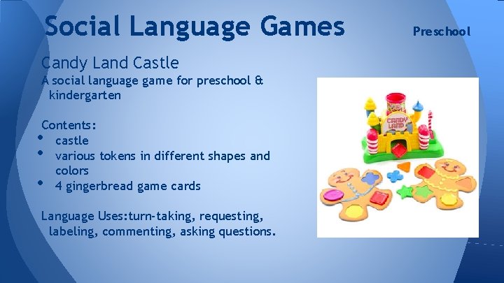 Social Language Games Candy Land Castle A social language game for preschool & kindergarten
