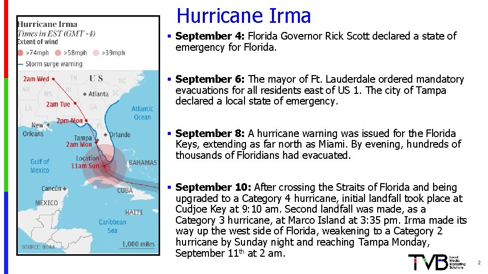Hurricane Irma § September 4: Florida Governor Rick Scott declared a state of emergency
