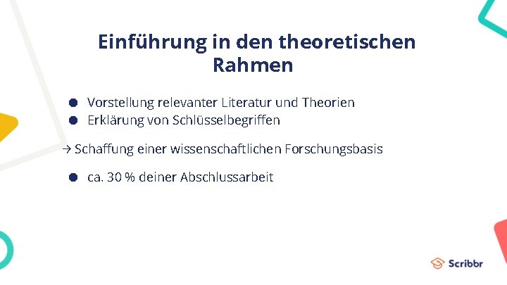 Einführung in den theoretischen Rahmen ● Vorstellung relevanter Literatur und Theorien ● Erklärung von