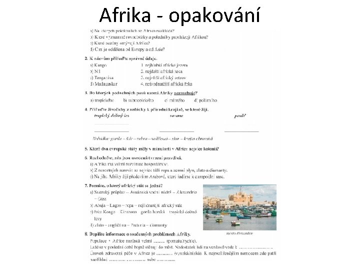 Afrika - opakování 