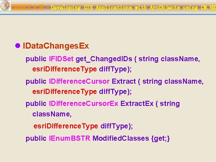 江西理 大学 – Developing GIS Applications with Arc. Objects using C#. NET l IData.