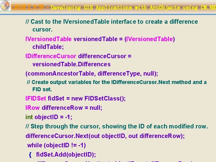 江西理 大学 – Developing GIS Applications with Arc. Objects using C#. NET // Cast