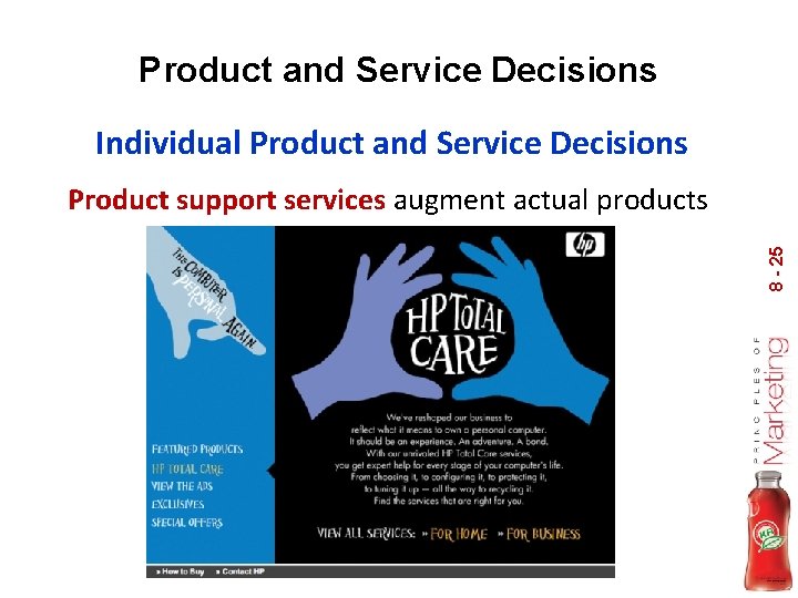 Product and Service Decisions Individual Product and Service Decisions 8 - 25 Product support