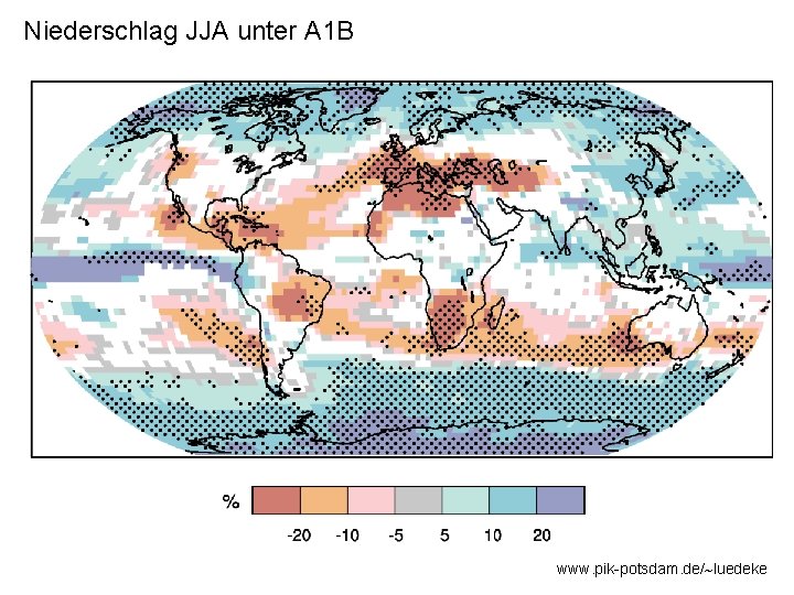 Niederschlag JJA unter A 1 B www. pik-potsdam. de/ luedeke 