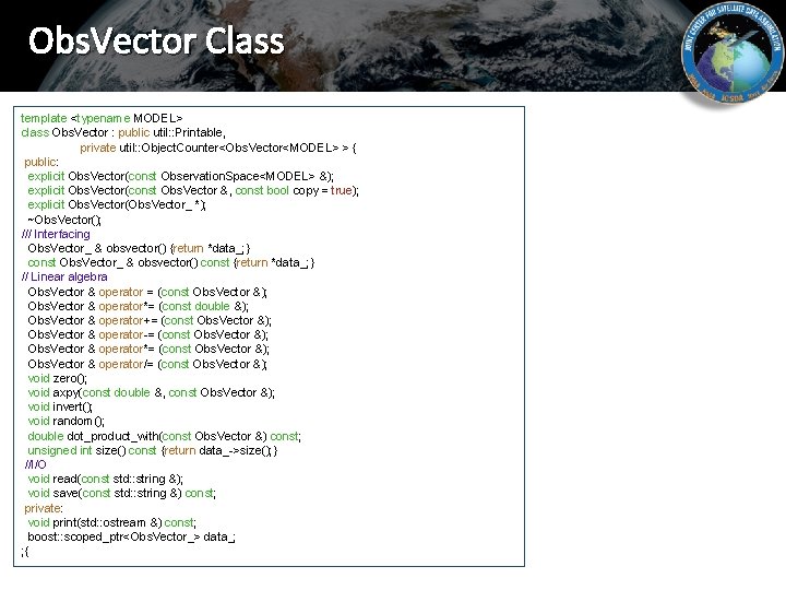 Obs. Vector Class template <typename MODEL> class Obs. Vector : public util: : Printable,