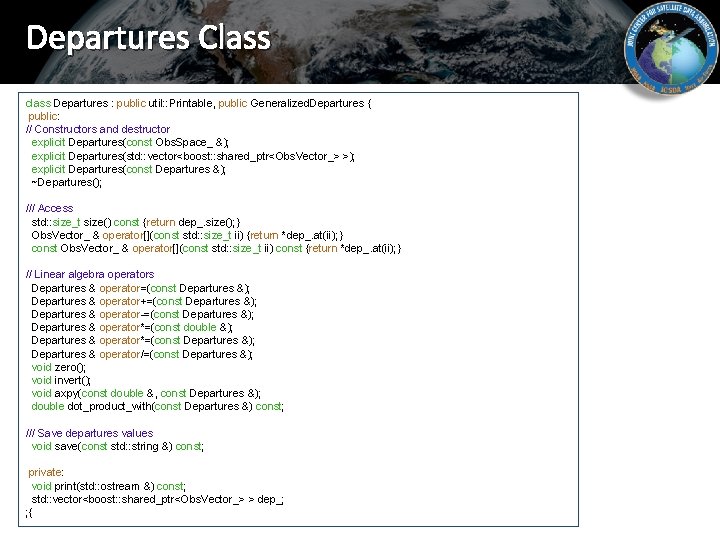 Departures Class class Departures : public util: : Printable, public Generalized. Departures { public: