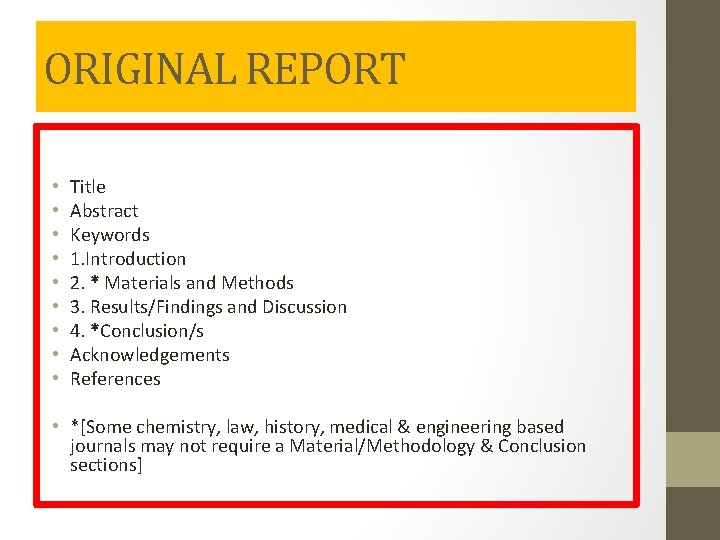 ORIGINAL REPORT • • • Title Abstract Keywords 1. Introduction 2. * Materials and