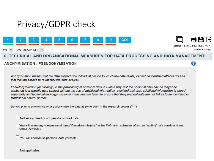 Privacy/GDPR check 