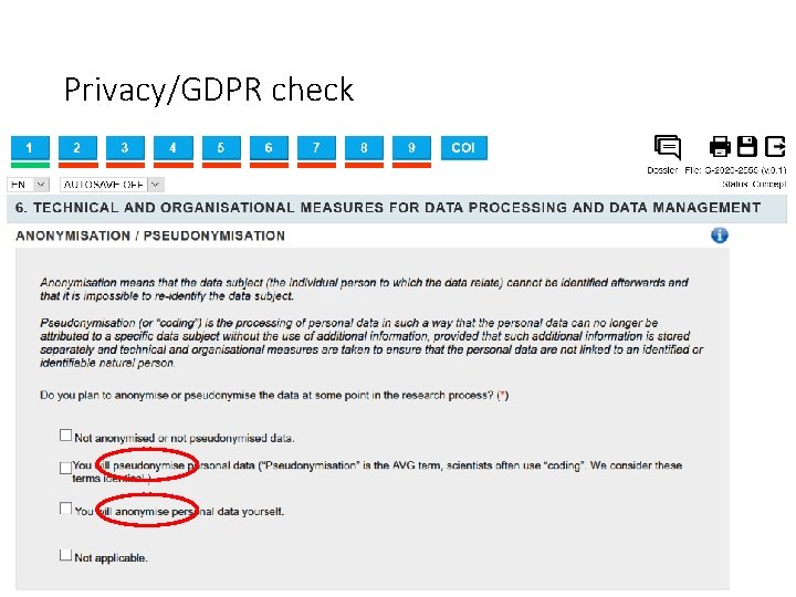 Privacy/GDPR check 