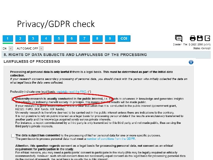 Privacy/GDPR check 