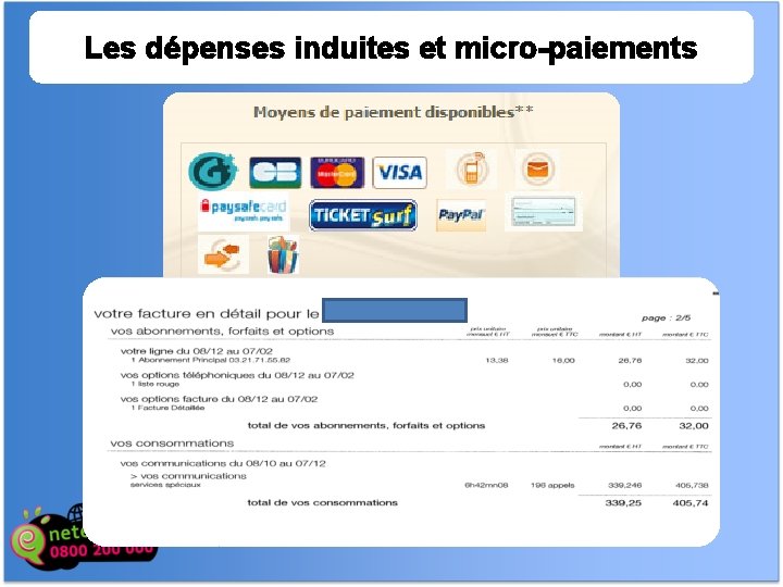 Les dépenses induites et micro-paiements 