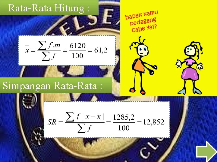 Rata-Rata Hitung : Simpangan Rata-Rata : 