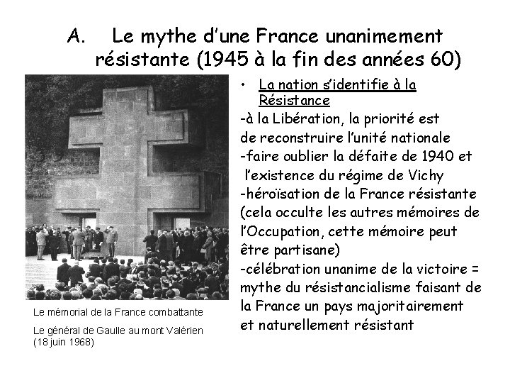 A. Le mythe d’une France unanimement résistante (1945 à la fin des années 60)