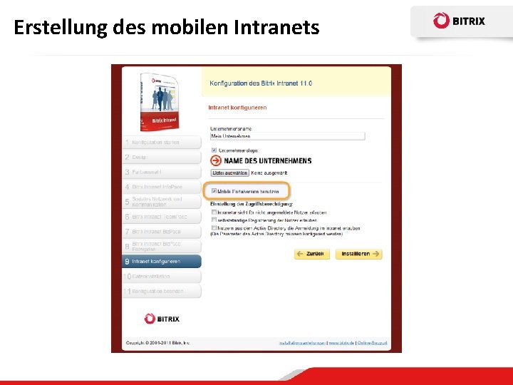 Erstellung des mobilen Intranets 