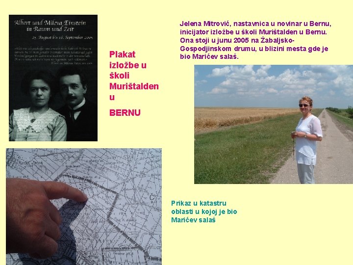 Plakat izložbe u školi Murištalden u Jelena Mitrović, nastavnica u novinar u Bernu, inicijator