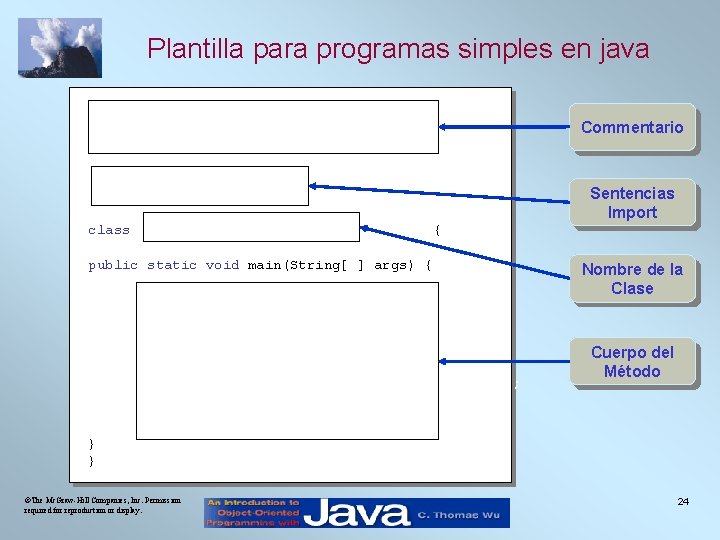 Plantilla para programas simples en java /* Chapter 2 Sample Program: Displaying a Window