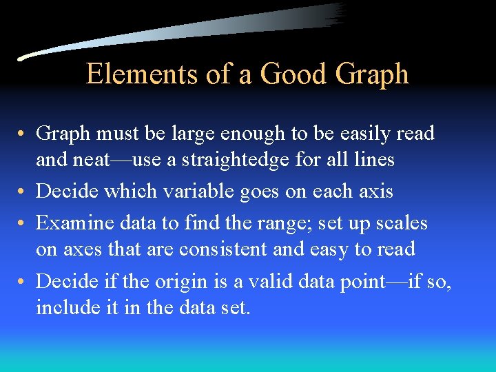 Elements of a Good Graph • Graph must be large enough to be easily